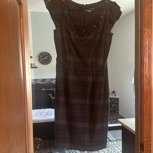 Gently worn women’s dress; Antonio melani sz 8; blue tartan; knee length